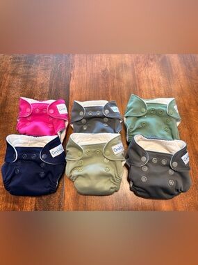 6 grovia newborn AIO cloth diapers